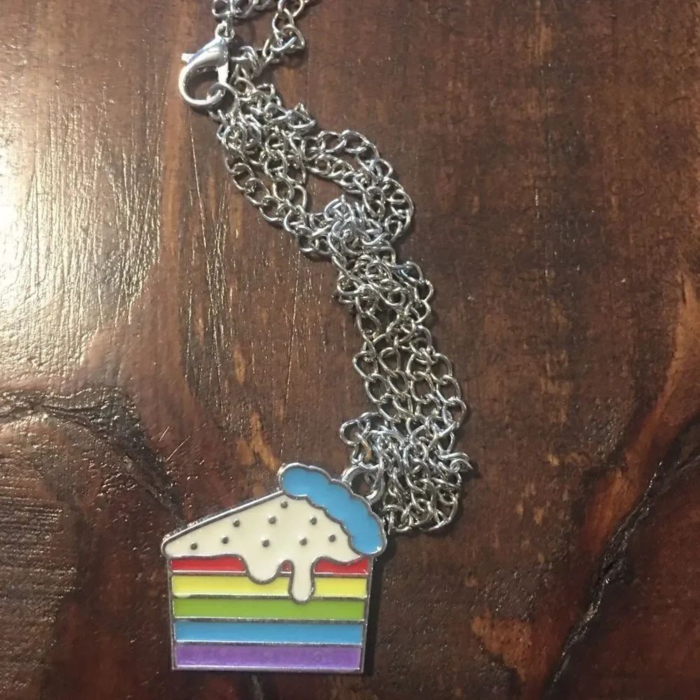Girls birthday cake necklace 